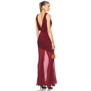 L'Academie by Marianna Enoa Midi Dress in Maroon Large New With Tags Womens